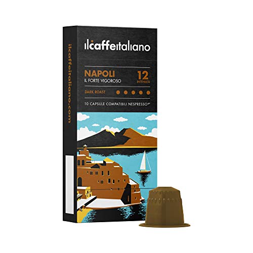 FRHOME - Nespresso 100 Càpsulas compatibles - Il Caffè Italiano - Mezcla Napoli Intensidad 12