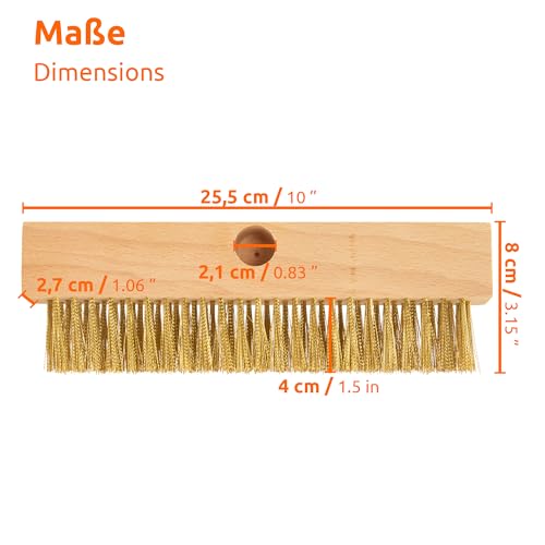 Miniatura 4 de Ecence Cepillo De Alambre Para Limpieza De Hornos De Pizza, Barbacoas Y Hornos De Leña, Con Cerdas De Latón Onduladas, Cepillo De Horno De Pizza Para Eliminar Hollín Y Suciedad