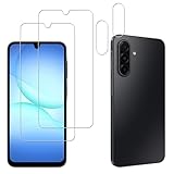 HKKAIS Pacote com 2 + 2 películas de vidro temperado para Samsung Galaxy A17 5G 2025, 2 unidades com protetor de lente de câmera, pacote com 2