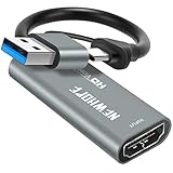 Newhope capturadora Video, Tarjeta de Captura de Video HDMI a USB/Tipo-C 1080P 60FPS Tarjeta de Captura de Juegos para transmisión, enseñanza, videoconferencia o transmisión en Vivo (Plata)