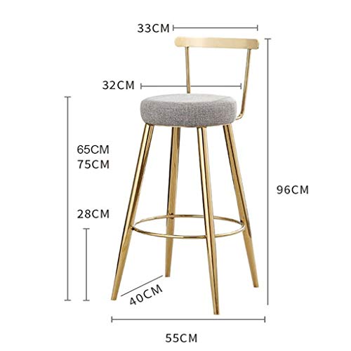 Tabouret de bar solide et durable assise lin et dossier confort