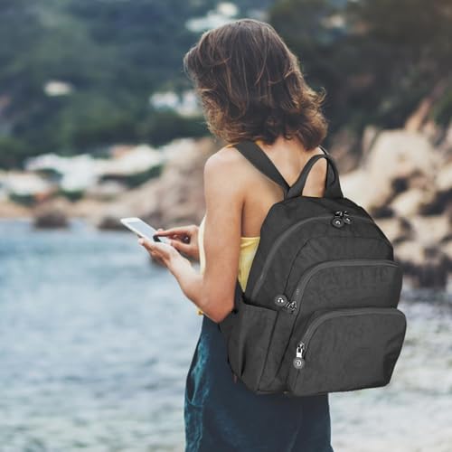 Image of Small Size Nylon Waterproof Backpacks for Women Fashion Cute Backpack Accommodates 14-Inch Laptops Suitable for Daily Commuting Shopping and Hiking Men Use