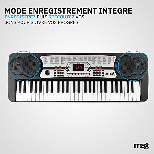 MAX KB7 Clavier électronique pour débutant, Piano numérique 54 touches, Fonction d’enregistrement, 2 haut-parleurs… - Les Beatles, Paul McCartney, John Lennon, RIngo Starr, George Harrison MAX KB7 Clavier électronique pour débutant, Piano numérique 54 touches, Fonction d'enregistrement, 2 haut-parleurs… – Image 6