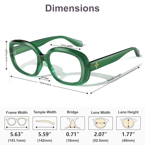 Image of VISOONE Oversized Round Computer TR90 Blue Light Blocking Glasses for Women Men Lavinia