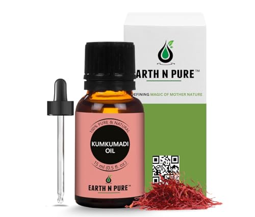 Image of Earth N Pure Kumkumadi Tailam Face Oil Enriched with Saffron and 24 Powerful Herbs, Natural & Therapeutic Grade with Glass Dropper 15 ml