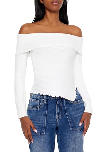 Forever 21 Women's Ribbed Off-The-Shoulder Sweater