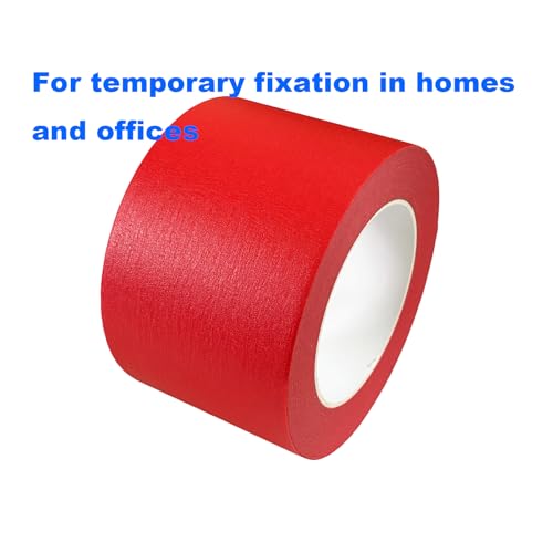 Image of Red Masking Tape, Painters Tape for Wall Decoration, 3 Inch x 55 Yards | Multi-Purpose for Painting, Building, Labeling, Edge Finishing & DIY Projects