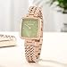 soinfo Fashionable Square Dial Quartz Watch for Women - Gold-Tone Stainless Steel Bracelet, 30m Water Resistance