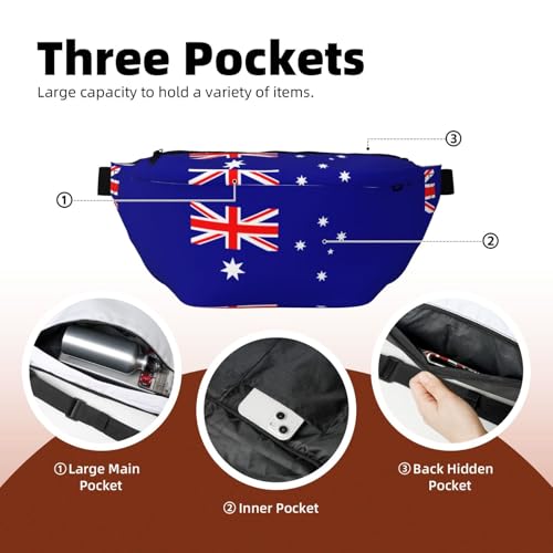 Sac banane de course drapeau australien avec sangle réglable pour sport