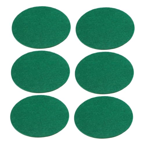 SUPVOX 6pcs Self-Adhesive Air Hockey Mallet Pads Replacement Felt Handles for Enhanced Striking Installation Green Sticker Paddles for All Ages Fun Air Hockey Accessories