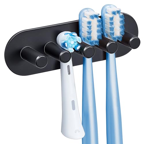 GGQ SUS304 Aço inoxidável suporte secador de cabelo, caixa para guardar secador de cabelo, autocolante suporte para secador de cabelo, adequado para casa de banho barbearia hotel, preto