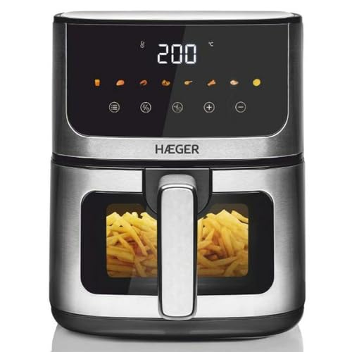 HAEGER Freidora de Aire Magic Window Gris 1400 W