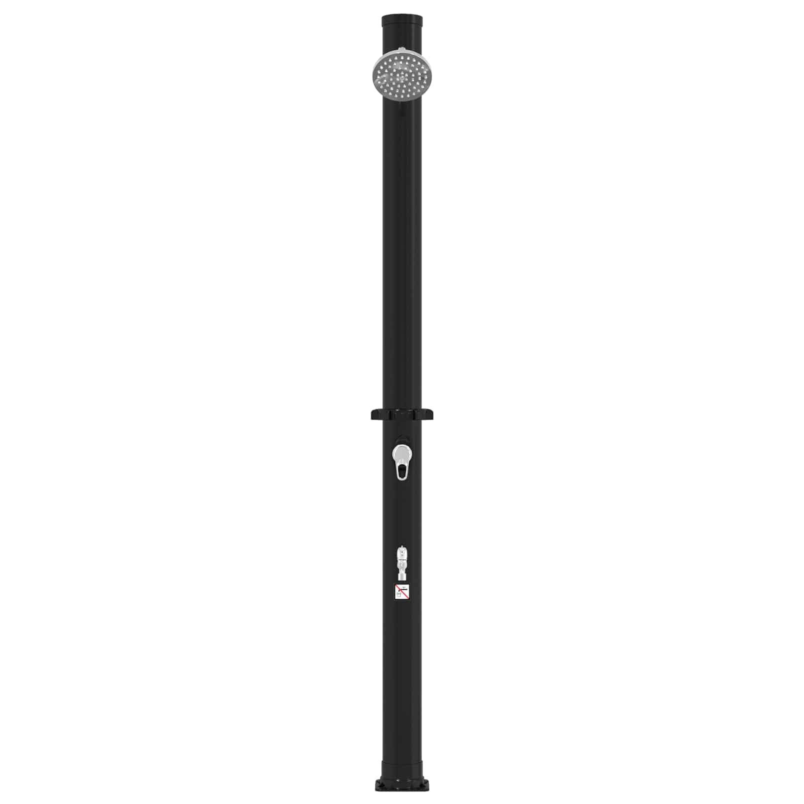 Mangloder - Ducha solar con alcachofa de ducha y grifo de 20 L, color negro, para jardín, terraza, piscina, jacuzzi, accesorios de PVC resistente a la intemperie con ducha de pies, cabezal de ducha