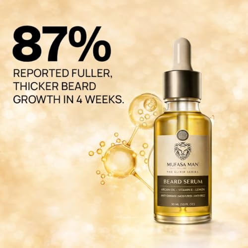 Image of Mufasa Men Beard Growth Serum for Men 30ml - Patchy Beard Solution, Helps Support Thicker Fuller Beard - Lightweight Beard Care & Grooming Serum for Soft Healthy Beard | Beard Serum For mens