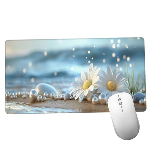 Flor Alfombrilla Ratón 1400x600x3mm Alfombrilla Raton XXL Grande con Base de Goma Antideslizante, Lavable, Accesorios Gaming Playa, Ordenador Gamer Regalos, Mouse Pad Gaming Mejora La Velocida Y1492