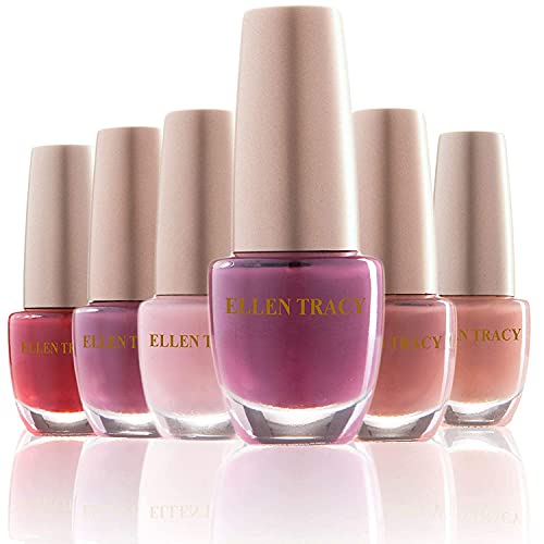 Ellen Tracy Nail Polish Collection- 6 Piece Rose Gold Nail Polish Set