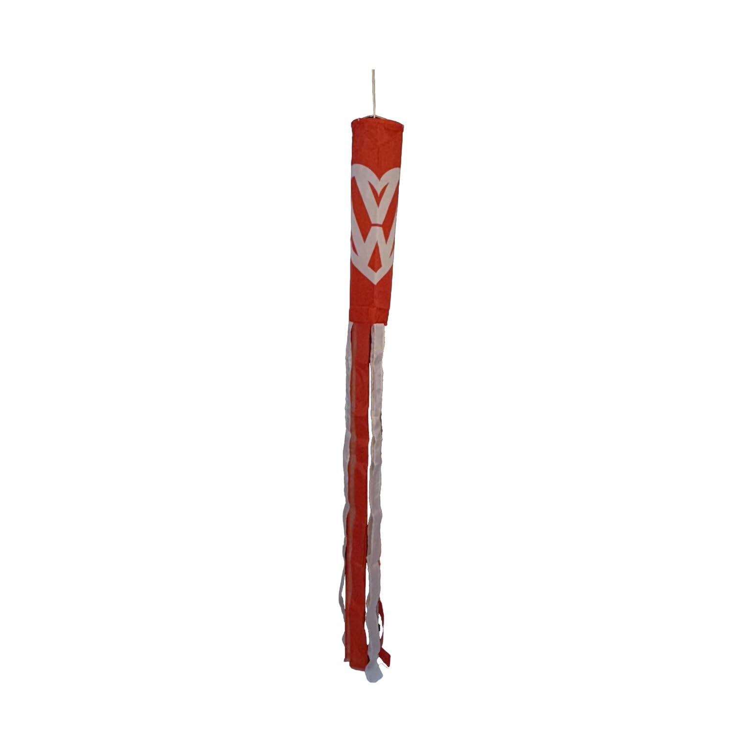 Flagtex Windsock Premium Polyester Garden Wind Sock Flag | County Novelty Chequered Campervan Military Designs for Outdoor Pole Display (VW Love (Red & White))
