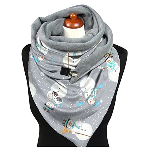 Écharpe chaude imprimé de Noël pour femme grand châle casual d'hiver