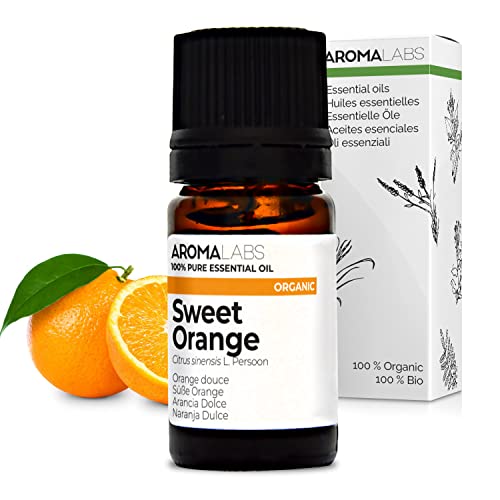 BIO - Aceite Esencial NARANJA DULCE - 5mL - 100% Puro, Natural, Quimiotipado y Certificado AB - AROMA LABS (Marca Francesa)