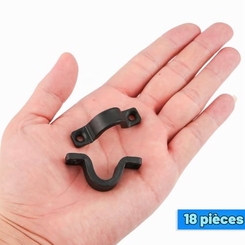 HonQiShiMY 18 Pcs Crochets métal Forme U en, Plaque à Oeillets pour Plaque à Oeil, Pontet Crochets, Piton à Visser Lourde à Œillet Crochet, Anneau de Fixation en pour Plafond Mural Balançoire Hamac – vue 3