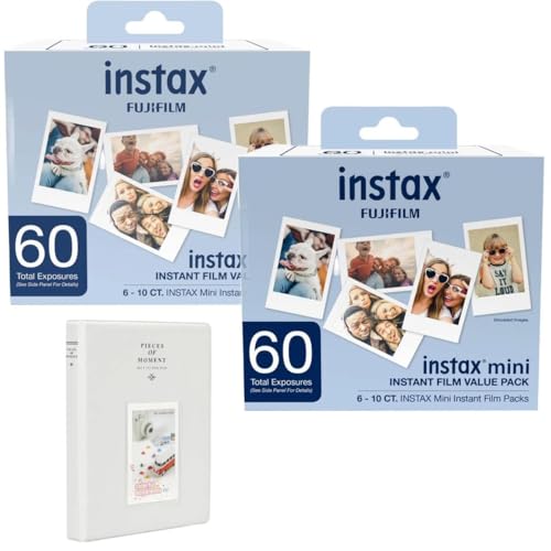 Image of FUJIFILM Mini Instant Camera Film: 120 Shoots Total, Value Pack, (10 Sheets x 12) Includes Slinger Photo Album