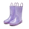 DREAM PAIRS Kids Rain Boots Wellies for Kids Boys Girls Wellington Lightweight Boots with Easy on Handle Waterproof Playing Rain Boot Unisex-Child,Size 1 Big Kid,Purple,KKEMRB2501
