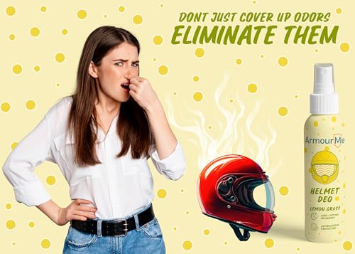 Image of Helmet Deodorizer Spray | Long-Lasting Freshness Upto 7 Days | Nano tech Spray | Eliminates Odor | Perfect for Bikers, Athletes, & Workers (Lemon Grass, 120 ML)