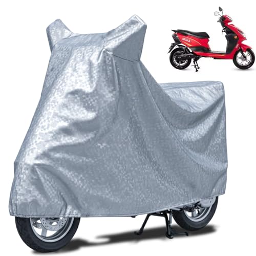 Image of FABTEC Waterproof Scooty Body Cover Compatible with Hero Electric Atria, A1 (Silver)