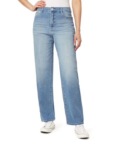 WallFlower Women's Fearless Curvy Super High-Rise Retro Straight 30