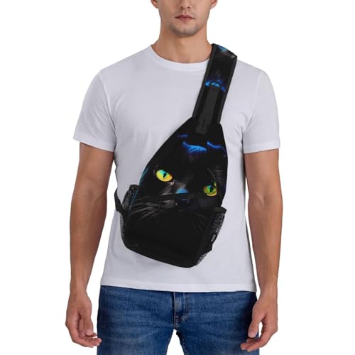 Sling Bag para mujer y hombre bolso cruzado de viaje negro miniatura 2