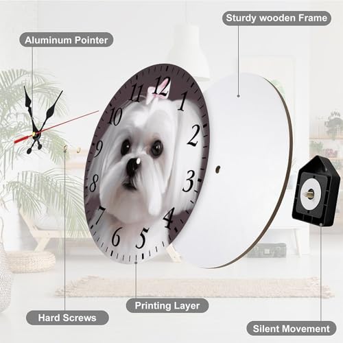 Reloj de pared analógico redondo de madera de 10 pulgadas miniatura 7