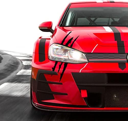 KeeForthewin 2PCS Claw Marks Decal Sticker Waterproof Headlight Decal Vinyl Sticker Decal for Sports Cars (Black)
