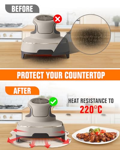 Image of 2 PCS Silicone Trivet & Splatter Shield for Ninja Crispi (Off White&Black)