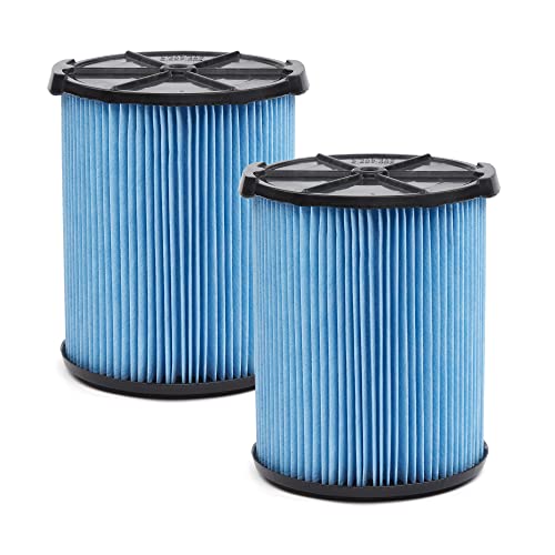 CRAFTSMAN CMXZVBE38776 Genuine Fine Dust Wet Dry Vac Replacement Vacuum Filter for Most 5 to 20 Gallon CRAFTSMAN Shop Vacuums, Easy Installation and Traps Fine Particles, 2-Pack