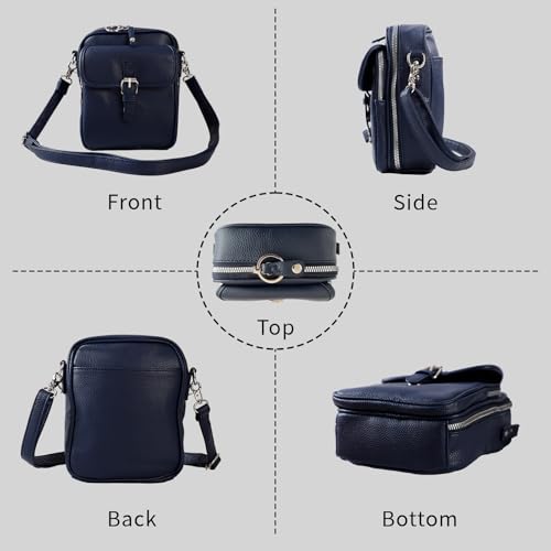 Image of Leather Crossbody Bag for Women,Anti-Theft Messenger Bag with Large Capacity,Built-in Purse Card Slots Shoulder Sling Bag