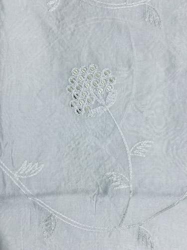 Image of LKC WOMEN'S SEQUENCE EMBROIDERED SELFDESIGN SOFT COTTON CHANDERI DUPATTA