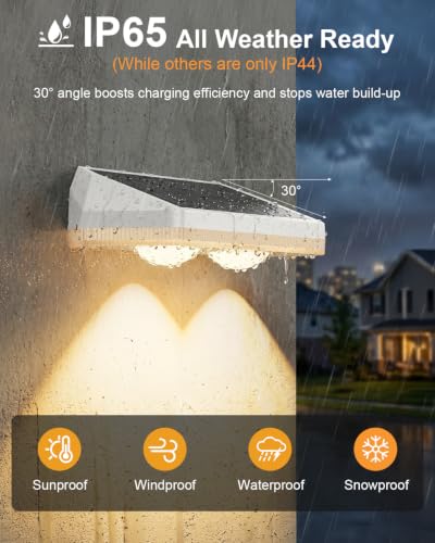 Image of 12 Pack Solar Fence Lights, Fence Lights Solar Powered with Ultra-Bright Lens Warm White + RGB 13 Color Mode IP65 Waterproo for Backyard /Step /Patio /Deck /Stair /Railings-White