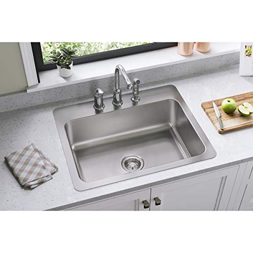 Up To 40% OFF Elkay DSESR127223 Dayton Single Bowl Dual Mount Stainless Steel Sink