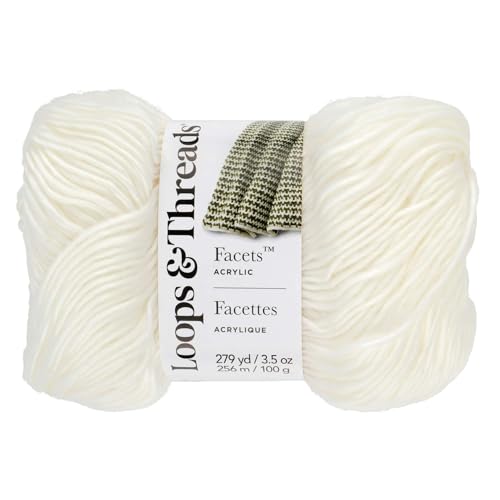 Loops & Threads Facets Yarn – Medium (4) 100% Acrylic, Silky Soft Ombre Yarn with Subtle Sheen for Knitting & Crochet Scarves, Sweaters, Blankets & Crafts, 279 yd / 3.5 oz Skein, 12 Pack (Option 2)