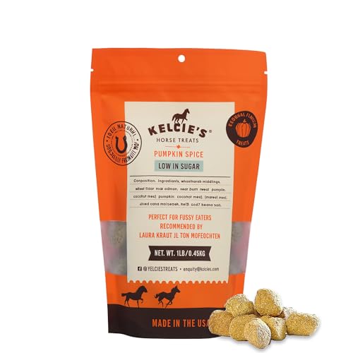 Kelcies Pumpkin Spice Horses Treats - Low Sugar, Starch, and Carbohydrates | Healthy Treats for Horse Supports Superior Digestion 1 Pound (Pack of 1)