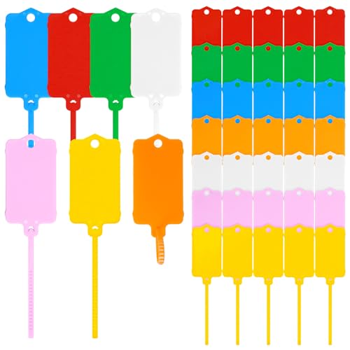 LeonBach 70 PCS Plastic Shipping Tags,1.46' x 2.48', Waterproof Labels Writable Hanging Tags with...