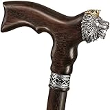 Asterom Walking Cane - Handmade Lion Canes for Men - Wooden, Stylish, Cool Walking Sticks for Men, Seniors (Lion, Walnut, 35 Inches)