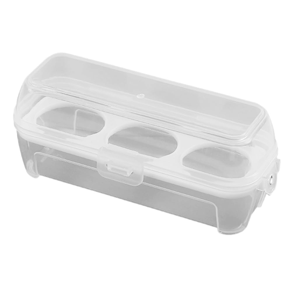 Hueveras, Organizador de Huevos de Cocina portátil y Duradero de plástico Transparente con Tapa de Rejilla de 3/4/8"(3 Cells)