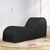 PUREMIND Yoga Chair for Adults, Sleek PU Chaise Lounge for Yoga, Great for Ergonomic for Stretching, Relaxing & Exercising, Black, 61" D x 18" W x 28" H