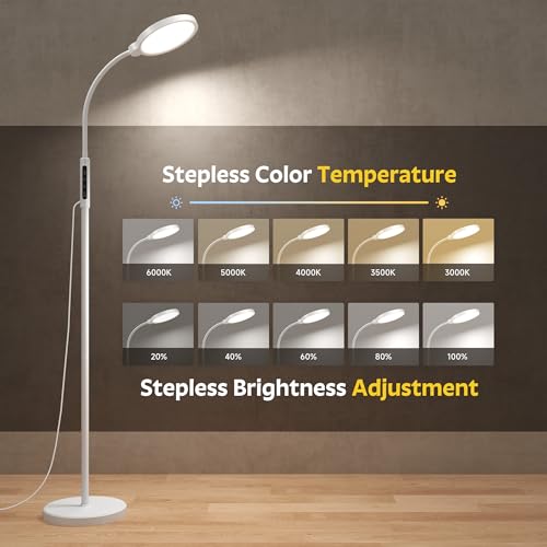 Happy Light Therapy Lamp, 11000 Lux UV-Free Floor Sun Light Lamp with Touch Remote Control, 5 Color Temperatures 10 Brightness Levels Lights for Living Room Bedroom Office - Image 6