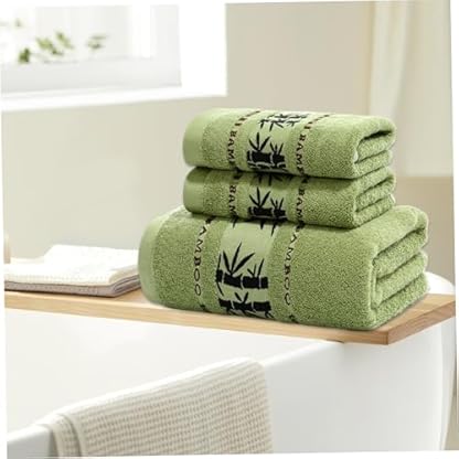 Luxuriöse Handtücher für Badezimmer, 3-teilig, weich, saugfähig, Bambusfaser, Luxus-Handtuch-Set mit 139,7 x 71,1 cm Badetuch und 73,7 x 33 cm Handtüchern, waschbare Bambus-Handtücher für Badezimmer, – Bild 4