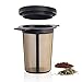 Finum 164/5000 Brewing Basket Permanente con Tejido de Acero Inoxidable té café-Copas Tamaño del Accesorio de Filtro L, Negro, 8 cm