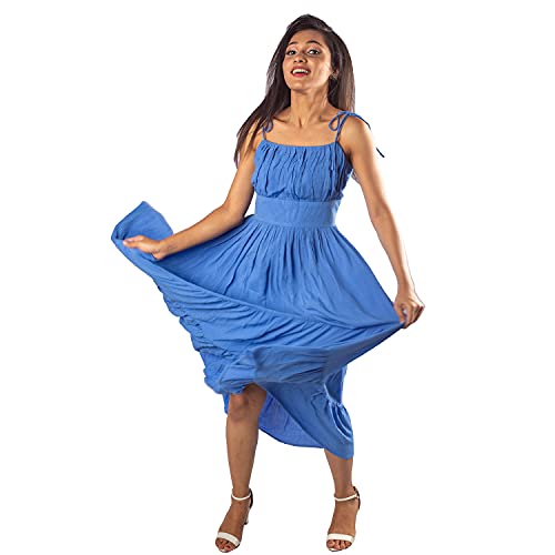 Image of Tied Cotton-Seersucker Midi Dress for Women