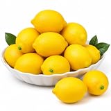 FuYelng 10 pcs Citrons Jaunes Artificiels Faux Citron Decoration Réaliste