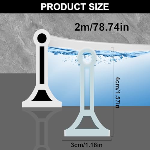 2M Schwallschutzleiste Dusche Selbstklebend Schwallschutzleiste Faltbare Duschtürschwelle Duschlippe Wasserstopper Dusche Wassersperre für Küche Toilette Duschabtrennung (Weiß) (Weiß)
